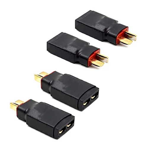 4 PCS Male Deans T Plug Connector Adapter for RC Battery Charger Slash Compatible with TRX Wireless Converter