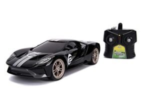 Jada Toys Bigtime Muscle 1/16 2017 Ford GT RC Remote Control Car 2.4 GHz Black White Stripes Obs Ford RC Truck