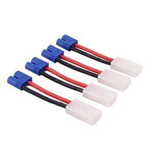 OliRC 4pcs Tamiya Female to EC3 Male Connector Adapter 14awg 2in Wire C24 4