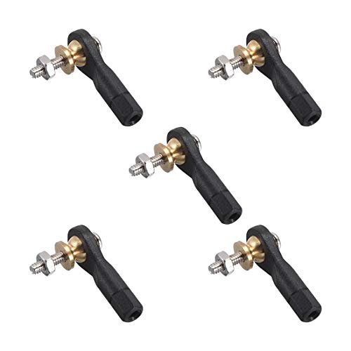 uxcell 5Pcs M2 2.0xL19mm Lever Steering Linkage Tie Rod End Ball Head End with Screws and Nut for RC Flying Robot