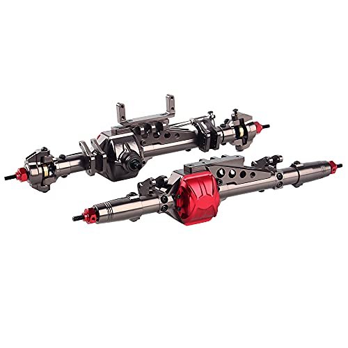INJORA Complete Metal RC Car Front Rear Axle for 1/10 RC Rock Crawler Axial Wraith 90018 90020 90045 RR10 90048 90053 Titanium Upgrade Your RC Warthog Body