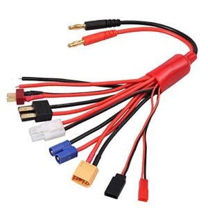 AUTOUTLET RC Lipo Battery Charger Adapter Connector Splitter Wire 8 in 1 Octopus Convert Cable for RC Construction Vehicles 1 8