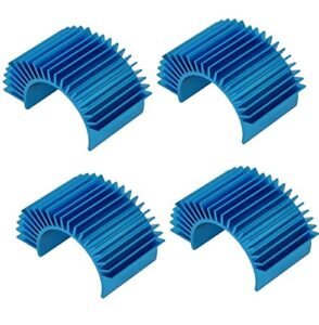 Vgoohobby 4 Pack Aluminum Electric Engine Motor Heatsink Cooling Fins for 550 540 3650 Size Brushed Brushless Motors RC Car Truck Blue