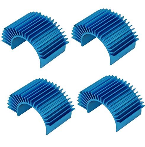 Vgoohobby 4 Pack Aluminum Electric Engine Motor Heatsink Cooling Fins for 550 540 3650 Size Brushed Brushless Motors RC Car Truck Blue