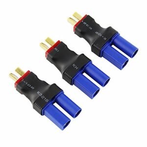 OliYin 3pcs Male T Plug to Female EC5 Losi Connector Adapter for Brushless Lipo 1/8 RC Models Pack of 3