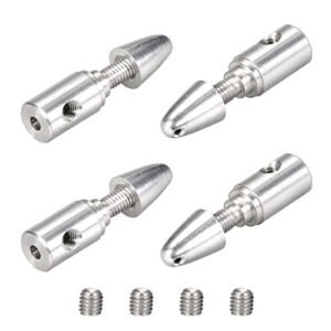 uxcell Antonov RC Plane Aluminium Spinner 3mm Shaft Motor Propeller Adaptor 4 Pack 2mm Inner Diameter