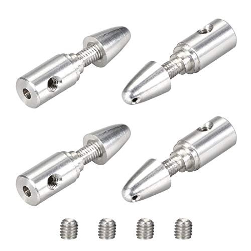 uxcell Antonov RC Plane Aluminium Spinner 3mm Shaft Motor Propeller Adaptor 4 Pack 2mm Inner Diameter