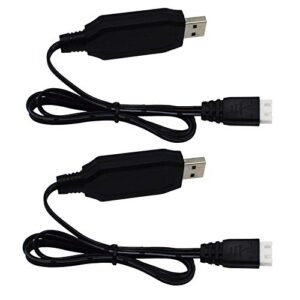 Blomiky 2 Pack H102 RC Boat 7.4V 1.3A USB Charger Cable with XH 3P Connector Plug for 2S Lipo Battery