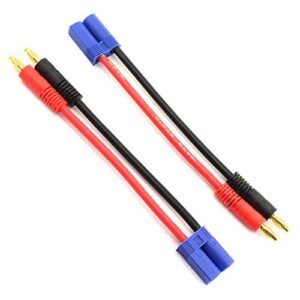 DGZZI 2pcs EC5 Male to 4.0mm Banana Plug Charger Cable 12 AWG Silicone Wire for RC Helicopter Help and Vehicle Toys