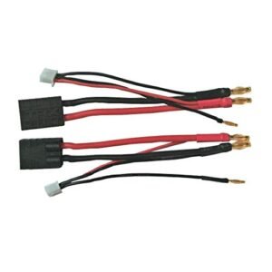 FLY RC 2pcs Battery Harness 4mm Bullet Connector with Discharge Wire for Slash Rustler Stampede Bandit e Revo Rc Car 2S Hardcase Lipo Battery Perfect for RC Willey Area Rugs Enthusiasts