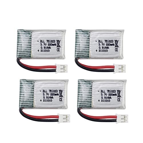 Sea Jump 4PCS 3.7V 220mah Li Battery Compatible with Turbine RC Jet Engine Drones E010 GoolRC T36 NINHUI NH010 F36 H36 HS210 SANROCK GD65A ATOYX AT 66 Quadcopter