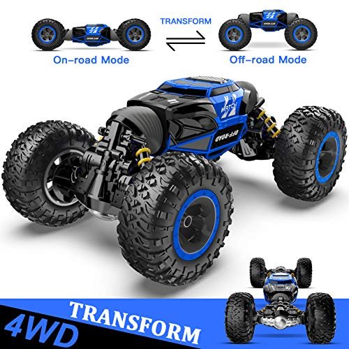 BEZGAR TD141 RC Cars - 1:14 Scale Remote Control Car, 4WD Transform 15 KMH All Terrains Crawler RC Stunt Car with Rechargeable Battery, Cool Birthday Gifts for Boys Age 6 7 8 9 10 11 12 Years Old