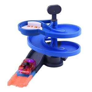 QUOXO Track Attachment Rotating Stage Track Accessory Replacement Rotary Tower Add Ons Fits Most Generic Light Up Raceracks Blue for Tower Hobbies RC
