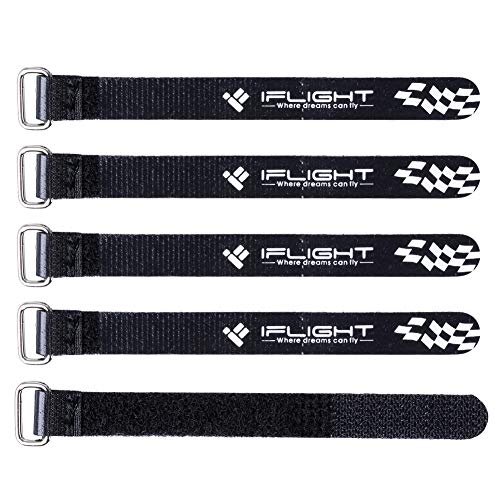 iFlight 5pcs RC LiPo Battery Straps 10x100mm Rubberized Non Slip Straps for Tiny Whoop Quadcopters Indoor Micro FPV Racing Drone Black