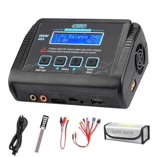 SkyRC LiPo Battery Fast Charger 150W 10A AC DC Balance Charger Discharger for 1 6S Life Li ion LiHV NiCd NiMH PB Smart Battery Black
