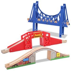 On Track RC Hobbies USA Bridge Accessory Train Set Suspension Overpass and Arch Bridge Compatible with All Major Toy Trains
