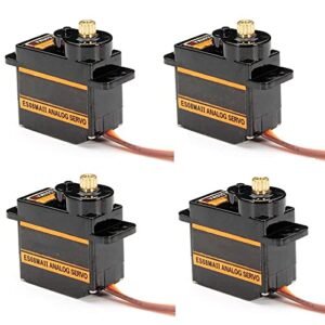 RGBZONE 4Pcs ES08MA II 12g Mini Metal Gear Analog Servo for RC Model Plans Shockproof Stable Performance