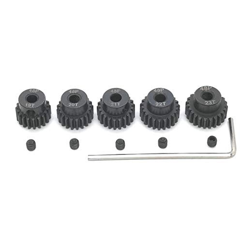 MakerDoIt RC Gear 48P 19T 20T 21T 22T 23T Pinion Gear Set with Screw Driver for 3.175mm Shaft 1/10 RC Brushless Brush Motor