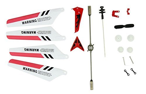 SYMA S39 RC Helicopter Replacement Parts Set Including Wheel Gear Wings Tail Props and Balance Bar 19 Pieces Red