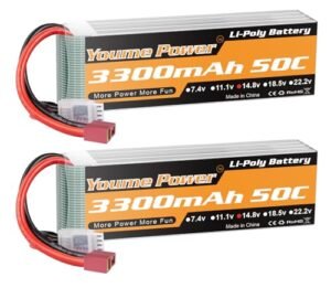 Youme Lipo 4S Battery 14.8v 3300mAh 50C with T Plug for RC Helicopter Philippines Airplane Boat Quadcopter 2 Packs