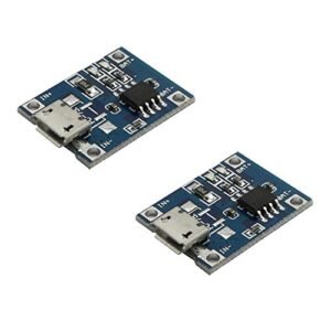 Maxmoral 2pcs TP4056 Lipo Battery Charging Board Micro USB Port Lithium Battery Charger Module 1A