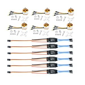 QWinOut A2212 1000KV Brushless Outrunner Motor and 30A ESC Combo for RC Plane Restraint and DIY Drones 6 Set