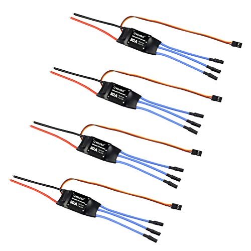 QWinOut 30A RC Brushless ESC Simonk Firmware Electric Speed Controller with 5V 3A BEC for RC 4S Lipo Battery DIY Multicopter Quadcopter 4 Pack
