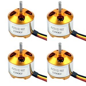 QWinOut A2212 2200KV Brushless Outrunner Motor 4 Pcs for Barracuda RC Plane DIY Multi Copter Drone