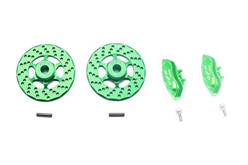 Aluminum Brake Disk and Caliper Set for 1/10 Traxxas Ford Mustang GT RC Car 4Pc Green