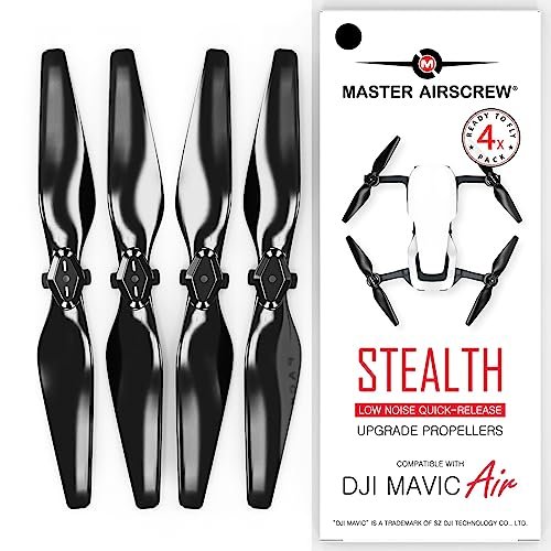 Master Airscrew Stealth Propellers V2 for DJI Mavic Air RC Stealth Jet Black 4 Pack