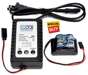 NHX Muscle Pack 1600MAH 6V NIMH RX Receiver Hump Battery with Charger Combo for Muscle Coupe RC Plane