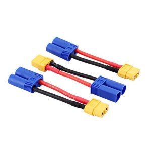 OliRC 3pcs Male EC5 to Female XT60 Connector Adapter for LiPO Battery with 14awg 5cm Cable C74 3