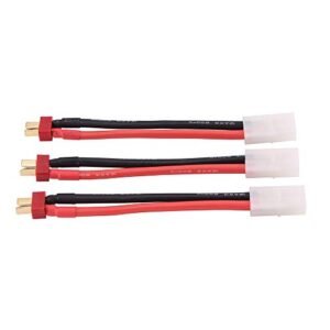 OliRC 3pcs T Plug Male to Big Tamiya Female Connector Adapter 12 Gauge 4inch Wire C69 3