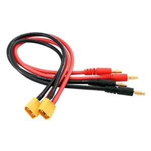 OliRC 2pcs XT60 to 4mm Banana Plug Adapter Cable 12awg 30cm Charge Lead
