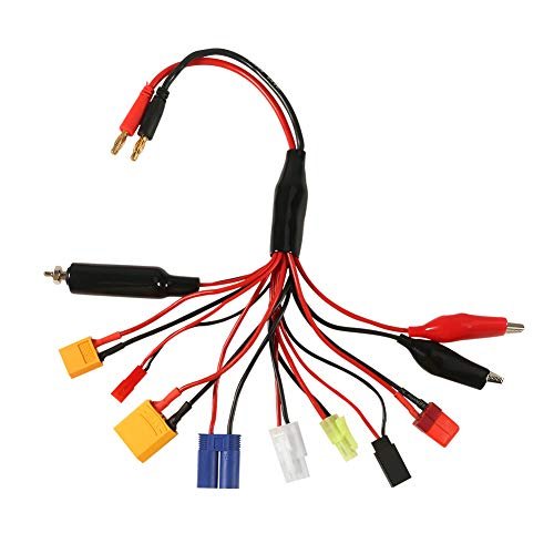 MELIFE RC Trainer Cord Multifunctional 10 in 1 Octopus Convert Wire with Banana Plug Lipo Battery Multi Charger Adapter for Tamiya EC3 JST Futaba XT60 XT90 Alligator Clips