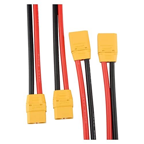 Amass XT90 Connectors with 10AWG Wire 2 Pair Set for Rampage XT RC Truck and FPV Racing Drones