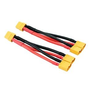 BDHI RC 12 Spark Plug XT60 Female Male Parallel Y Lead Cable Charger Connector Adapter 2pcs