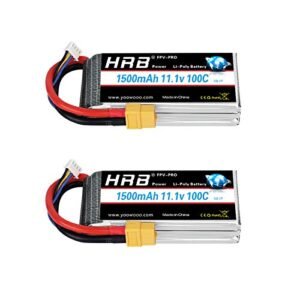 HRB 2PCS 3S 1500mAh Lipo Battery XT60 11.1V 100C RC Lipo Battery for RC Kamaz Truck Helicopter Airplane Car Boat
