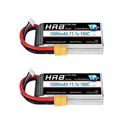 HRB 2PCS 3S 1500mAh Lipo Battery XT60 11.1V 100C RC Lipo Battery for RC Kamaz Truck Helicopter Airplane Car Boat