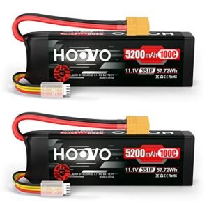 HOOVO 3S 11.1V 5200mAh 100C Lipo Battery with XT90 Connector for LiteHawk XXL RC Helicopter and Other RC Models 2 Packs