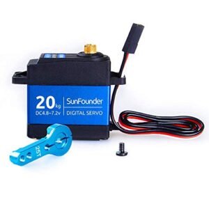 SUNFOUNDER 20 kg Servo Motor High Torque Digital Servo for 20 Nitro Fuel RC Cars Robot TD8120MG Metal Gear 270° Angle Control