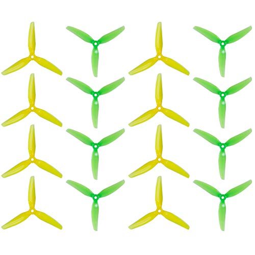 16pcs HQProp Ethix S4 Prop Lemon Lime 5x3.7x3 Tri Blade Propeller for IMAC RC FPV Drone Quadcopter