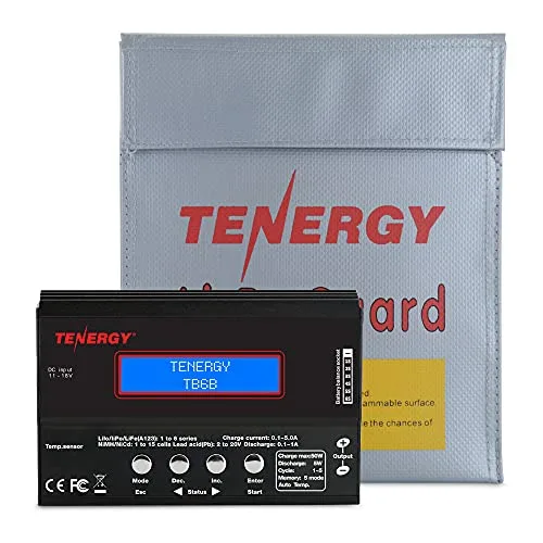 Tenergy TB6 B RC Lipo Battery Discharger Charger for LiFe LiPO NiMH NiCd Packs with Lipo Bag and Multiple Connectors