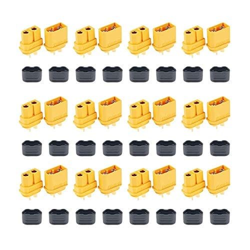 FymuSing 12 Pair XT60H Male Female Bullet Connectors Power Plugs with Sheath for RC Lipo Battery Drones Airplanes Cars