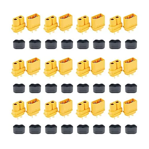 FymuSing 12 Pair XT60H Male Female Bullet Connectors Power Plugs with Sheath for RC Lipo Battery Drones Airplanes Cars