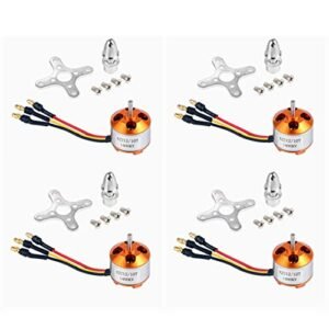 QWinOut A2212 1400KV Brushless Outrunner Motor with Mount 10T for RC Geico Aircraft and KKmulticopter Quadcopter UFO 4 Pcs