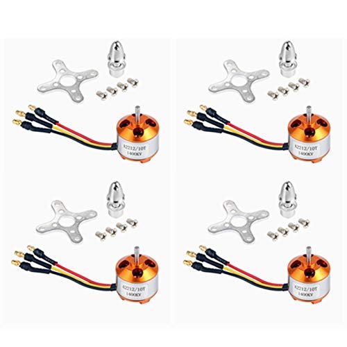 QWinOut A2212 1400KV Brushless Outrunner Motor with Mount 10T for RC Geico Aircraft and KKmulticopter Quadcopter UFO 4 Pcs