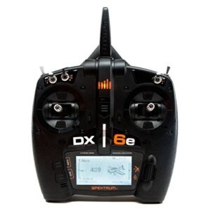 Spektrum DX6e 6 Channel DSMX 2.4GHz RC Radio Transmitter SPMR6655 Black with 250 Model Memory and Wireless Trainer Link
