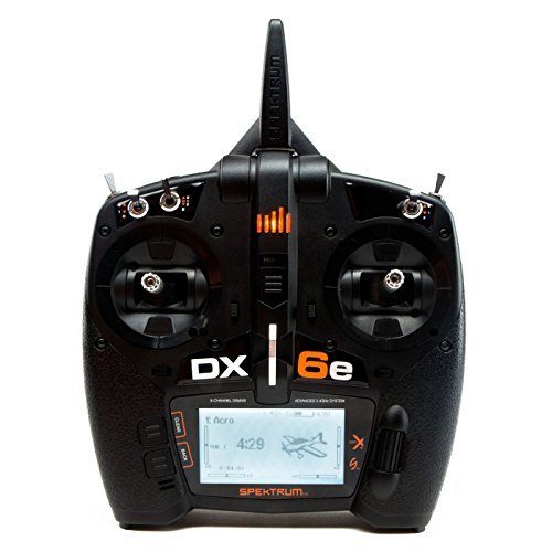 Spektrum DX6e 6 Channel DSMX 2.4GHz RC Radio Transmitter SPMR6655 Black with 250 Model Memory and Wireless Trainer Link