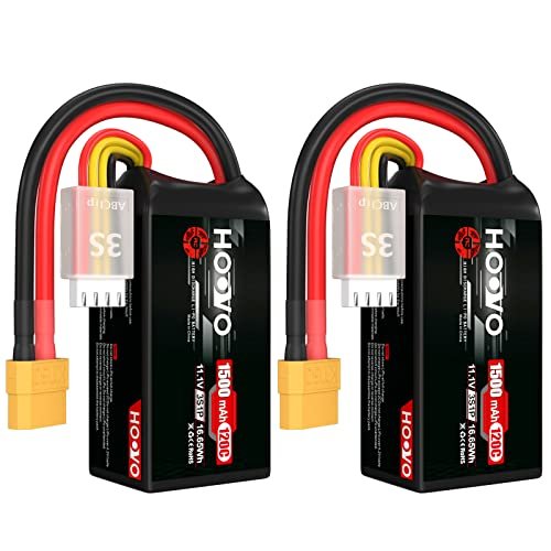 HOOVO 3S 120C 11.1V 1500mAh LiPo Battery with XT60 Plug for Stormwolf RC Helicopter and FPV Racing Drones